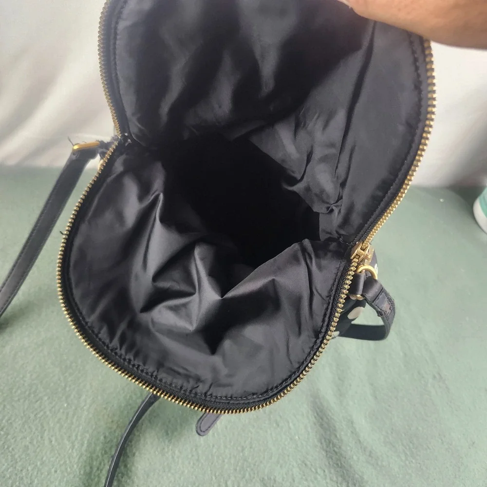 Marc By Marc Jacobs Natasha Nylon Quilted Crossbody Bag Purse Black White Dot